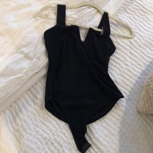 NWT- Nasty Gal V body suit in Black, size US 6